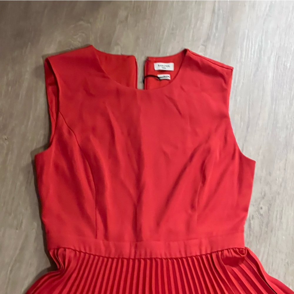 Babaton Vibrant Coral Midi Dress - Picture 2 of 8